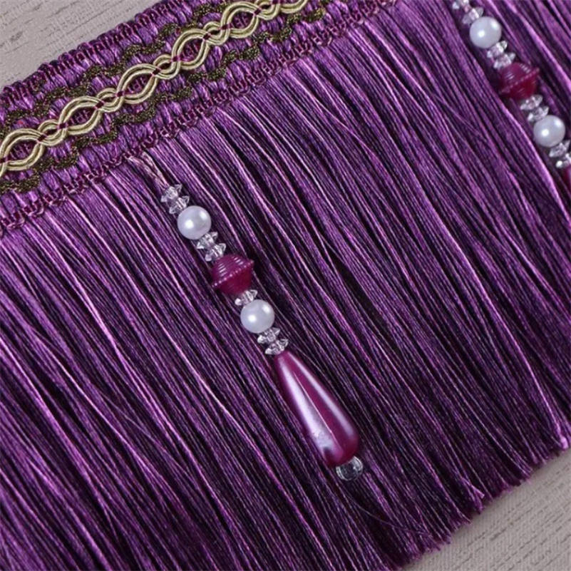 Home Textiles Luxury Curtains - Роскошный изящная, украшенная бусинами бахрома отделка